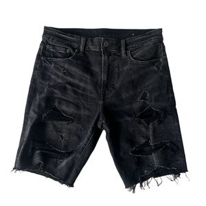 ‘American Eagle Outfitters’ Men’s Ripped Black Jean Shorts. Size Men’s 36.’